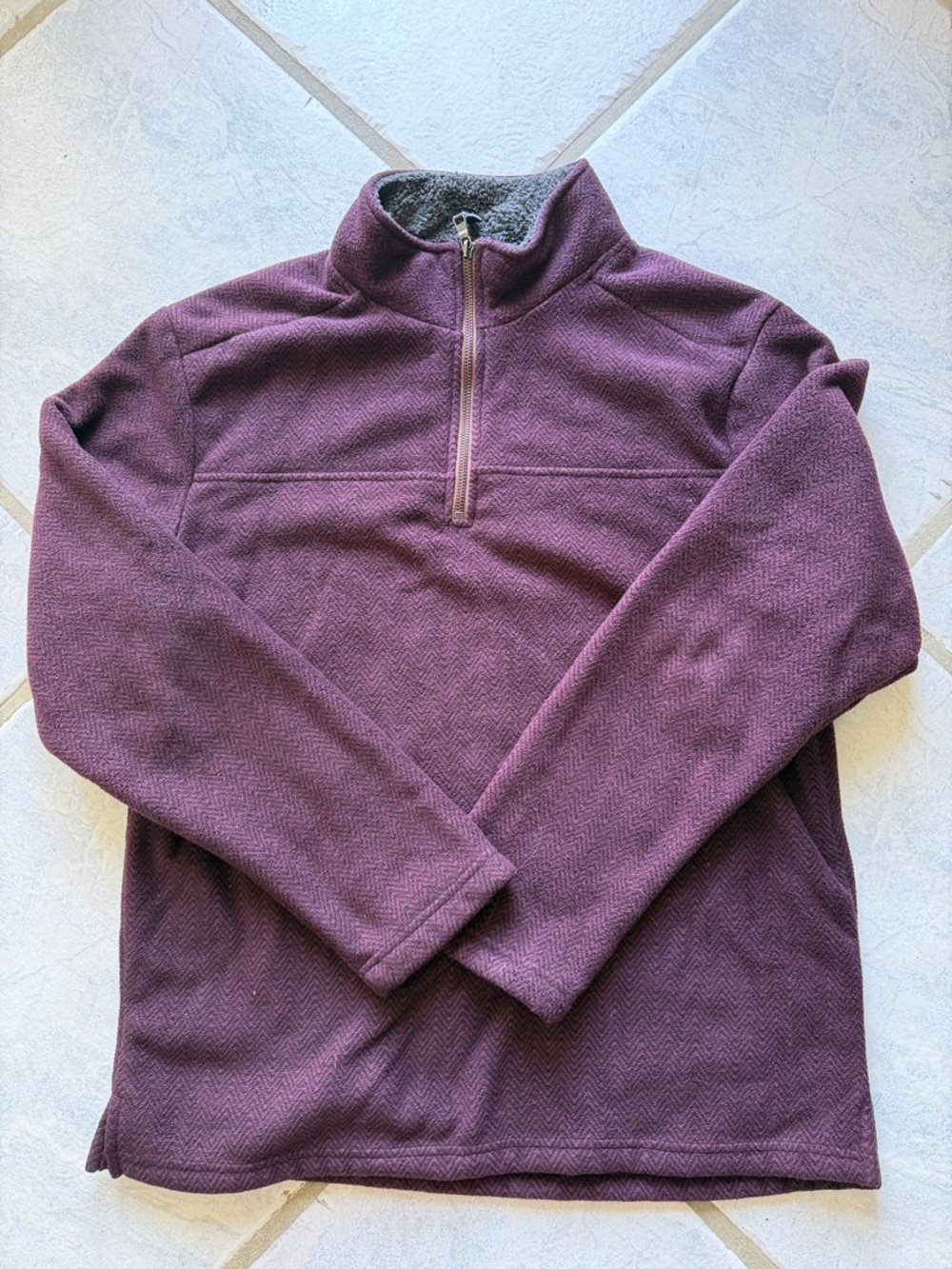 Plum Quarter‑Zip Fleece Pullover